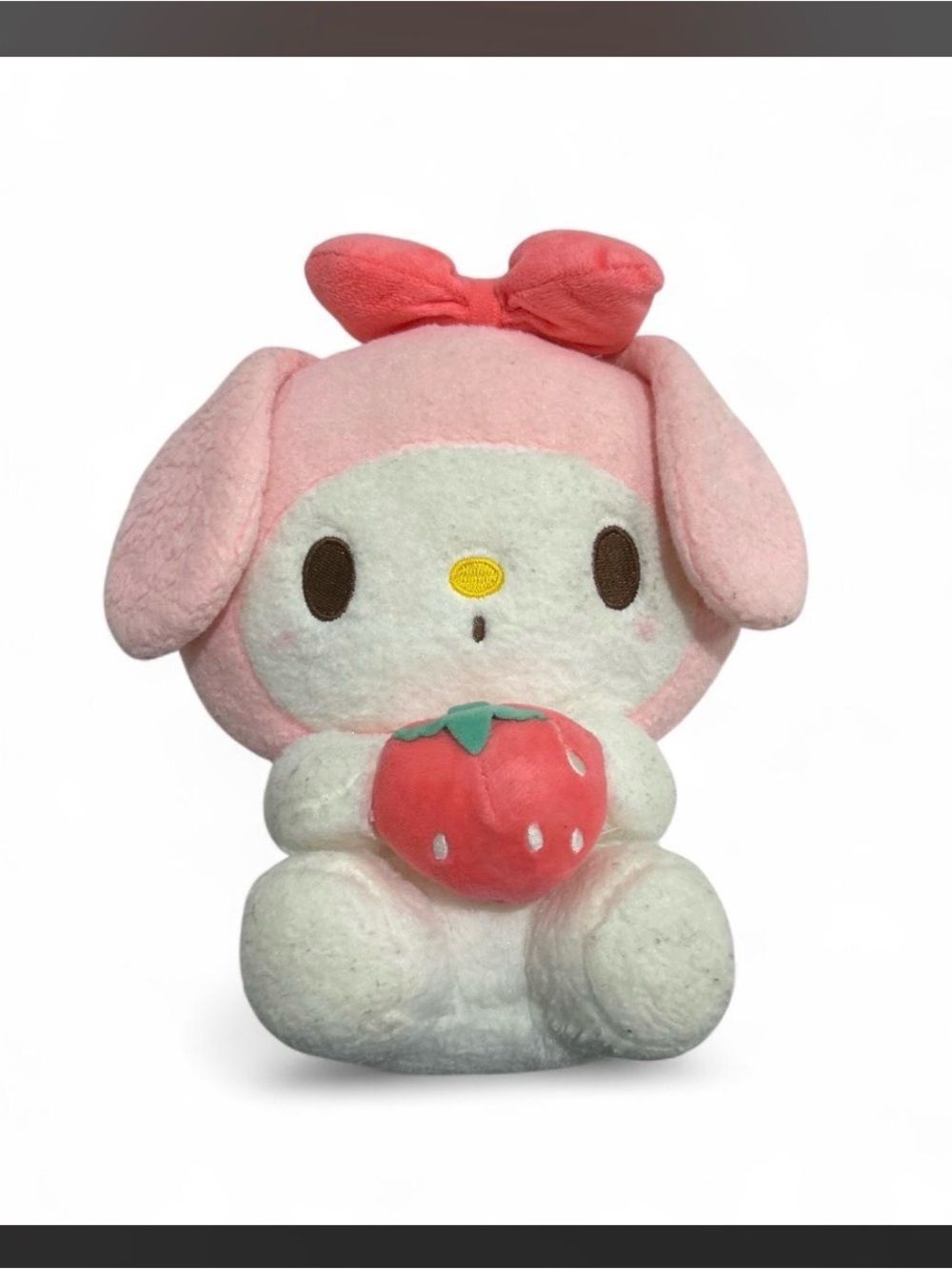 Sanrio My Melody Pink and White Plush with Strawberry